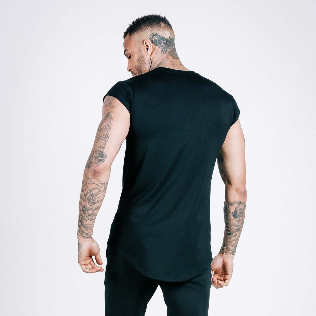 Flow Capped Sleeve T-Shirt (Black) - Machine Fitness