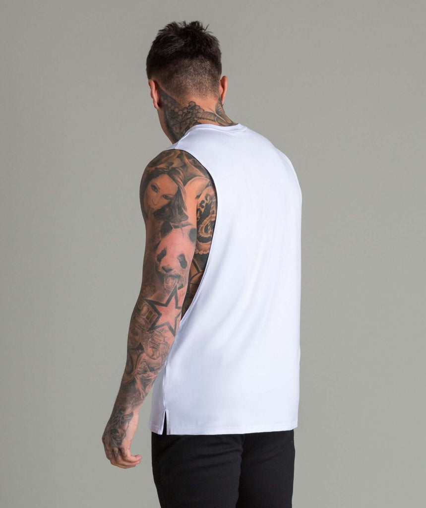 Flow Cut Off T-Shirt (White) - Machine Fitness
