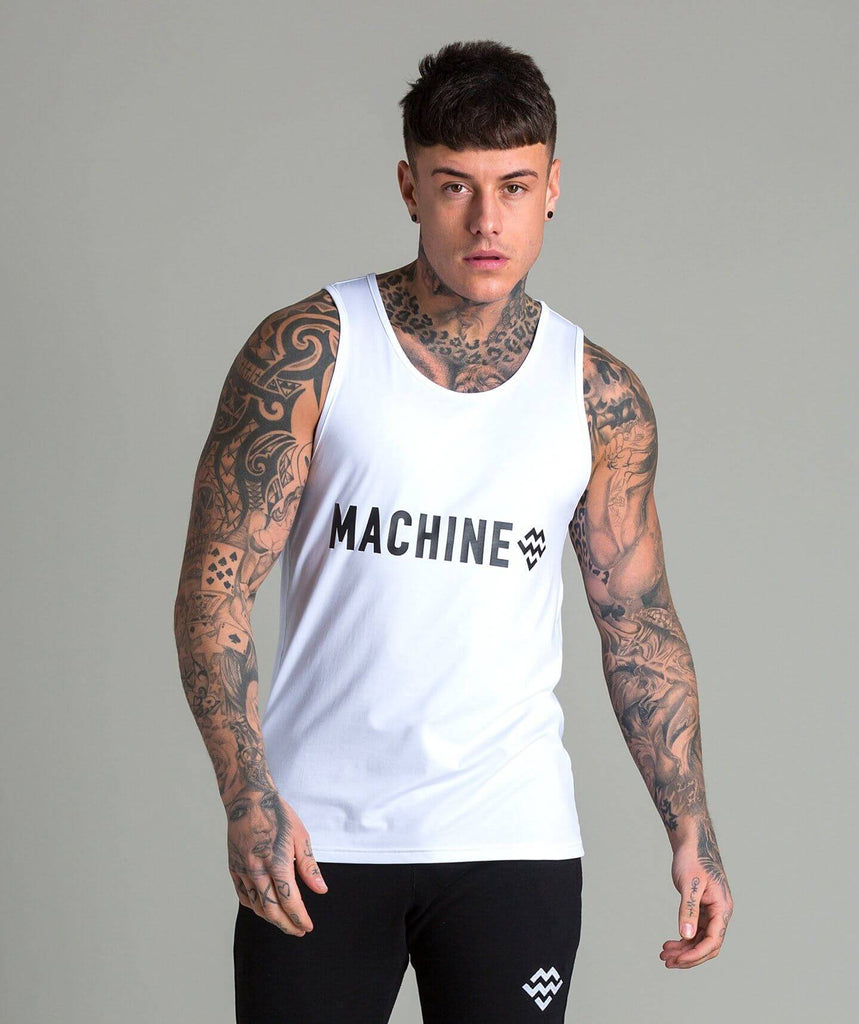 Machine Tech Fabric Tank (White) - Machine Fitness