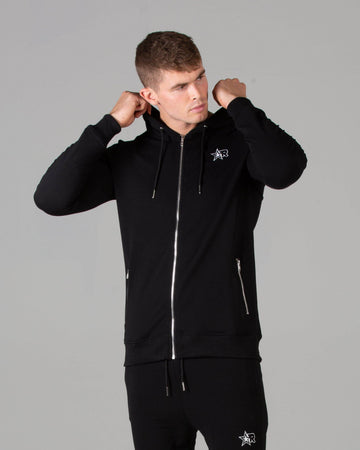 Rated Fitted Zip Up Hoodie (Black) - Machine Fitness