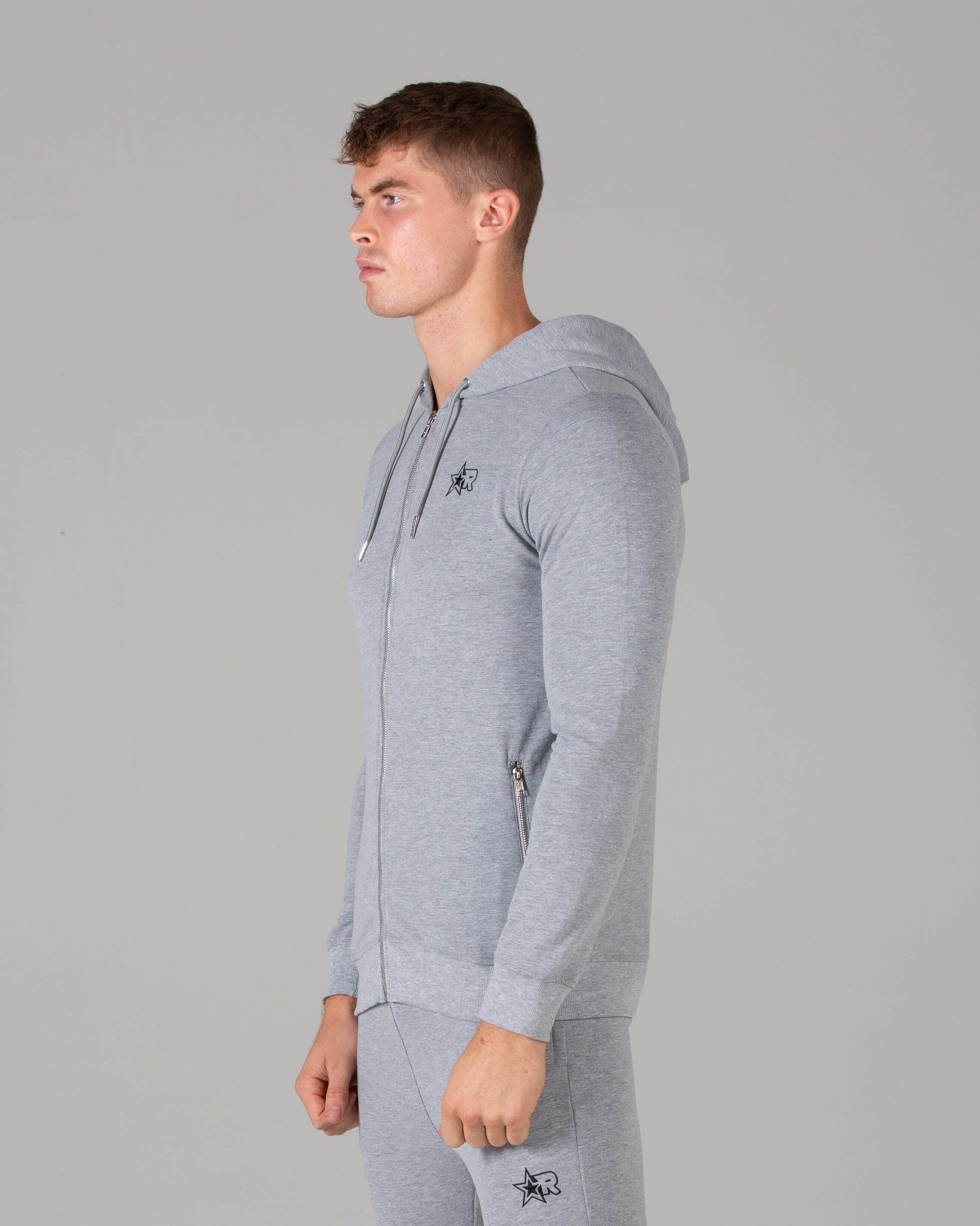 Rated Fitted Zip Up Hoodie (Grey)