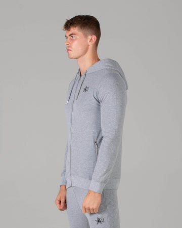 Rated Fitted Zip Up Hoodie (Grey) - Machine Fitness