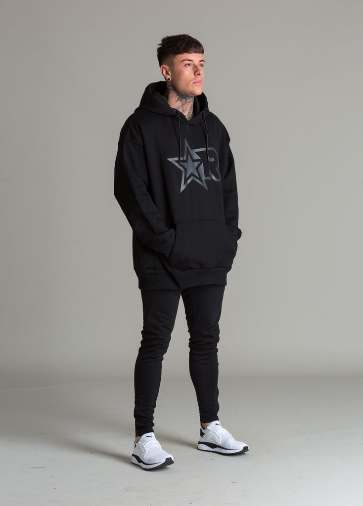 Rated Oversized Pullover Hoodie (Black) - Machine Fitness