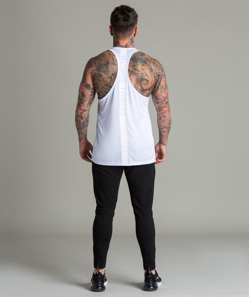 Strike Stringer Vest (White/White) - Machine Fitness