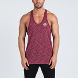 V2 Futura Small Logo Branded Stringer Vest (Burgundy/White Slub) - Machine Fitness